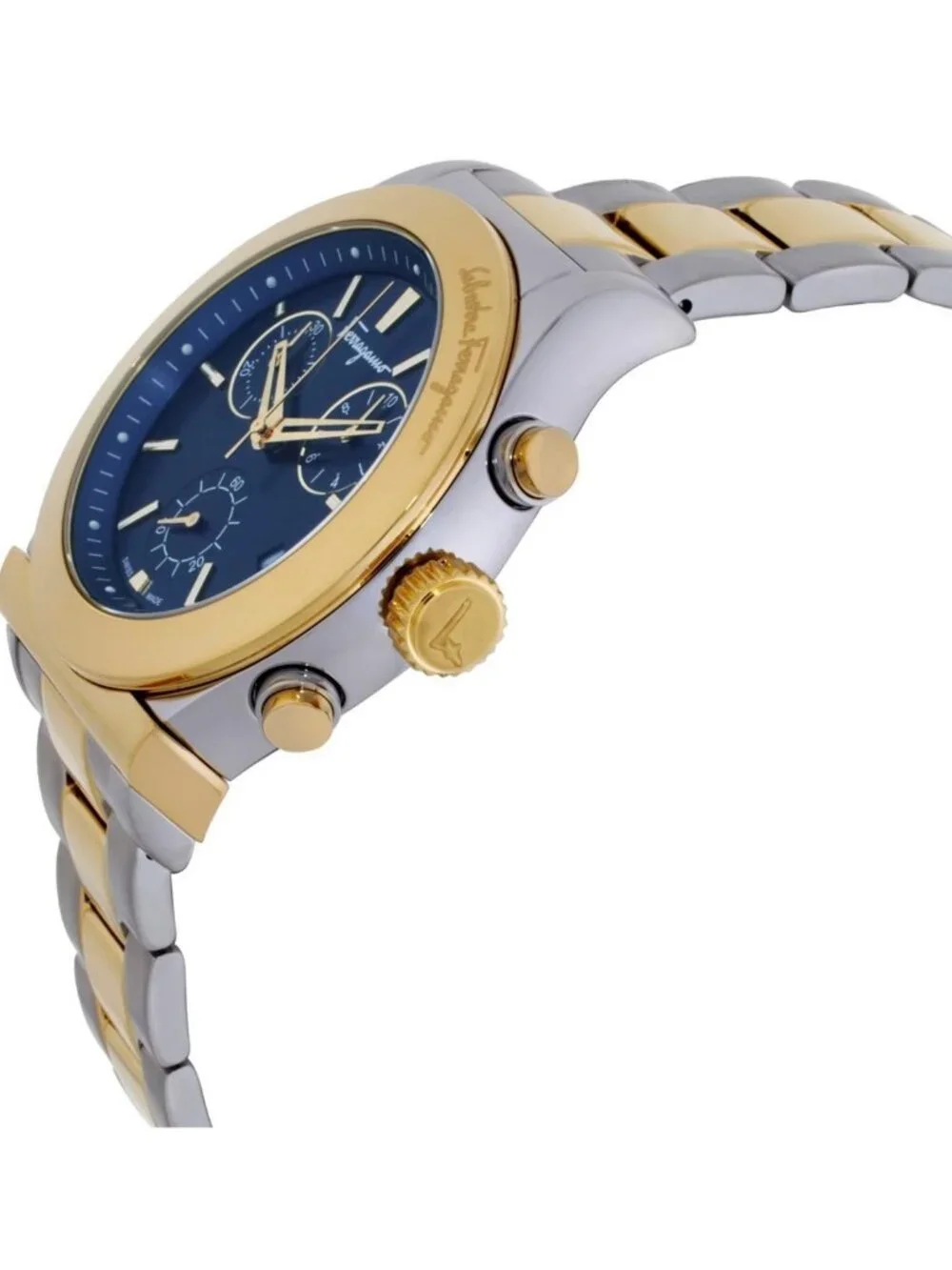NWT Ferragamo 1898 Chronograph Quartz Blue Dial Men's Watch